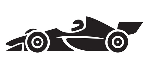 Speeding Formula One Racing Car Silhouette Vector
