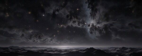 Obraz premium Dark celestial canvas with twinkling stars against a velvety black sky, night sky, galaxy