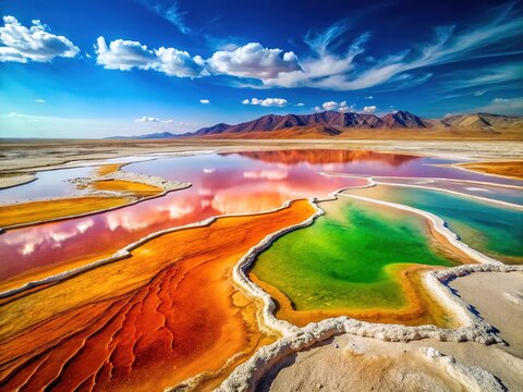 Vintage Iranian desert scene: Damghan's Salt Lake.