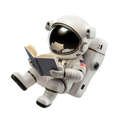 Astronaut Reading a Book in Space