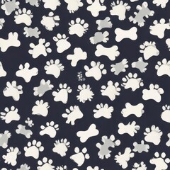 Dog bone vector dog paw doodle seamless pattern isolated wallpaper background,  pet art, seamless pattern,  dog design