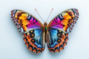 Fototapeta premium Colorful Butterfly White Surface