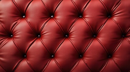 Fototapeta premium Red Leather Couch Close Up