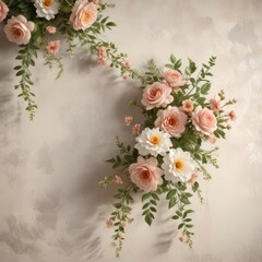 Delicate artificial flowers arranged in a vintage style wall decoration,  design,  home,  vintage