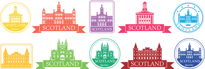 Scotland set. Isolated Scotland on white background