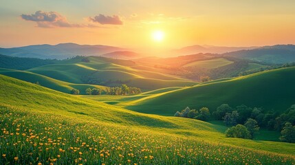 Obraz premium A breathtaking view of a lush, open field on a sunny day