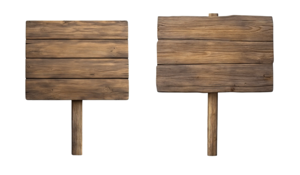 Wooden signboard on a transparent background. - Powered by Adobe