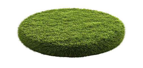 Patch of fresh green lawn grass on transparent background. cutout