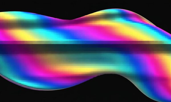 A liquid flowing animation interrupted by pixelation and RGB channel splits, creating a surreal distorted effect, Glitch effect