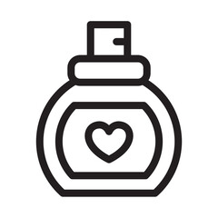 Love perfume outline icons, minimalist vector illustration, simple concept, Isolated on white background