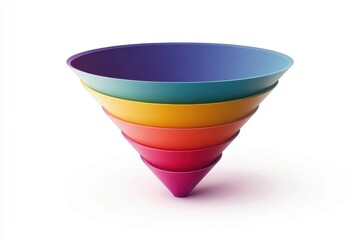 Five-part funnel diagram, essential visual for business strategies, presentations, and website optimization