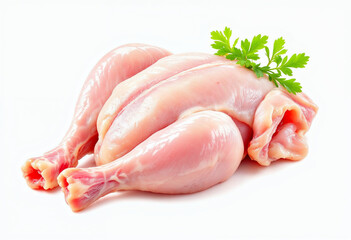 Raw chicken meat isolated on a transparent or white background, png