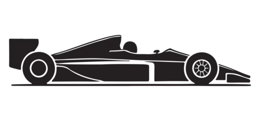 Naadloos Fotobehang Airtex Side View Formula One Racing Car Silhouette Illustration © Creative Image  