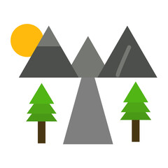 Obraz premium Mountain Icon Style