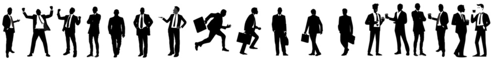 Business style - shillouette of a character business man