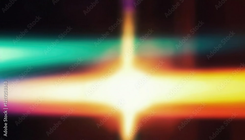 Wall mural abstract gradient light art with vibrant multicolored horizontal streaks of warm and cool tones, per