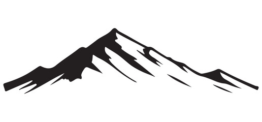Majestic Mountain Range Silhouette Vector Illustration