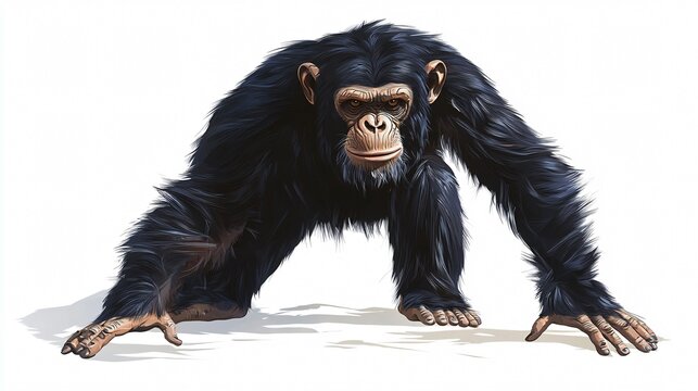 Majestic Bigfoot Ape Monkey Mammal in Wide Angle Centered Composition