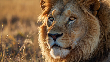 Obraz premium Close up Portrait of a lion king