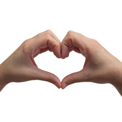 Two hands forming a heart shape on white background 11