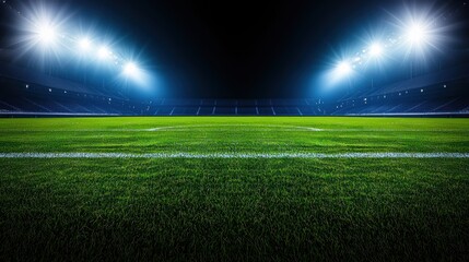 Empty Soccer Field at Night