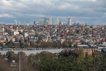 Panorama of Istanbul from Ayvansaray station, Golden Horn Bridge
