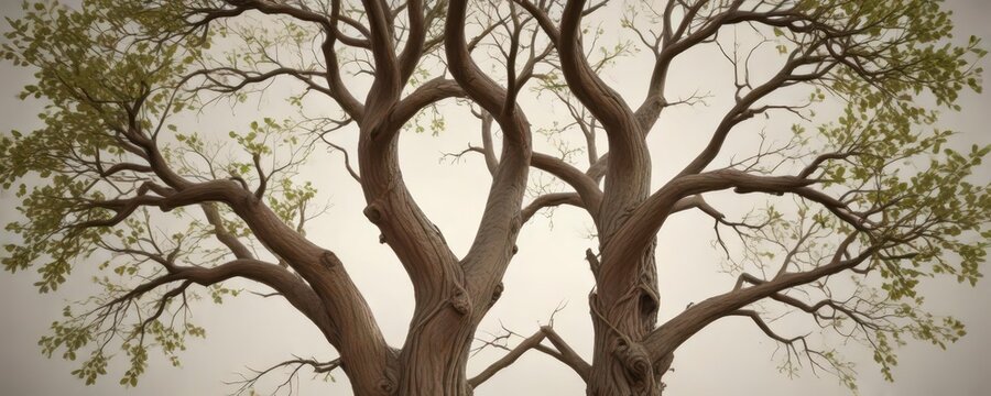 Family tree branches connected by lines and knots , family ties, knots, roots