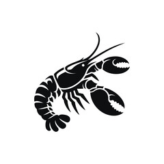 Vector Illustration of Lobster Silhouette Icon on White