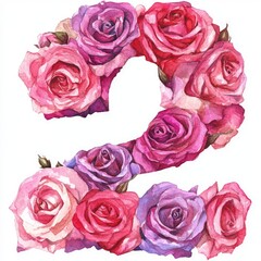 Fototapeta premium Pink and Purple Rose Bouquet Number 2