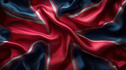 Fototapeta premium Draped Silk Union Jack Flag Displaying Rich Colors