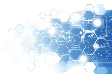 Fototapeta premium A blue and white background with a lot of hexagons