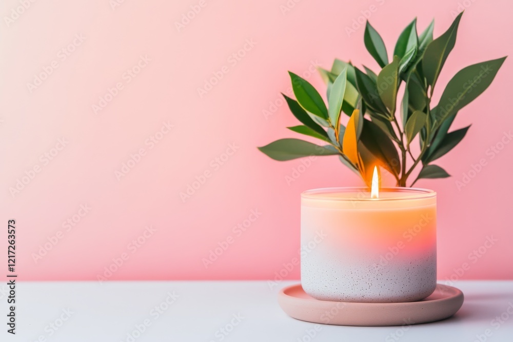 Poster a clean minimalist design of a single candle glowing softly on a plain white background, symbolizing