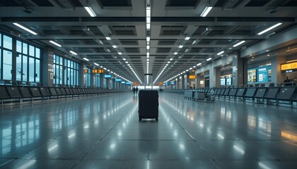 Obraz premium illustration of Suitcases in the airport, Travel concept