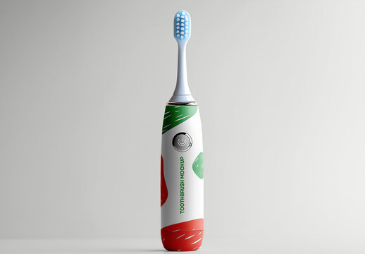 Electric Toothbrush Mockup &ndash; Realistic Product Display on Minimal Background