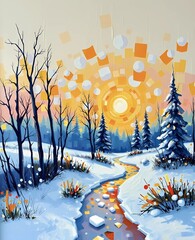 winter landscape with trees