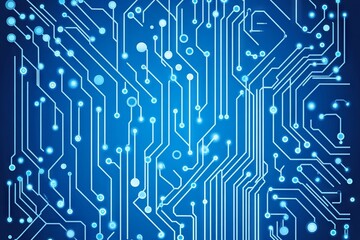 A blue background with many blue lines and dots