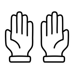 A simple line drawing of two hands facing each other, palms open