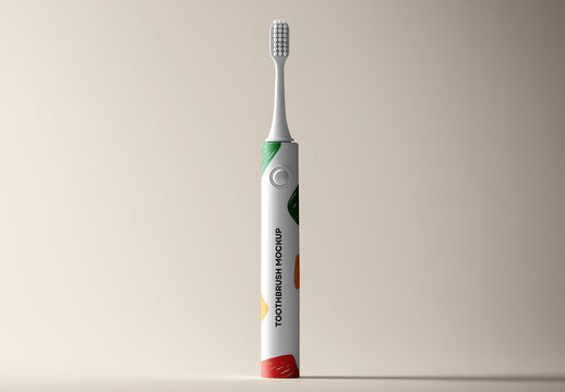 Electric Toothbrush Mockup &ndash; Realistic Product Display for Oral Care Branding, Packaging Design, or Advertising Presentations