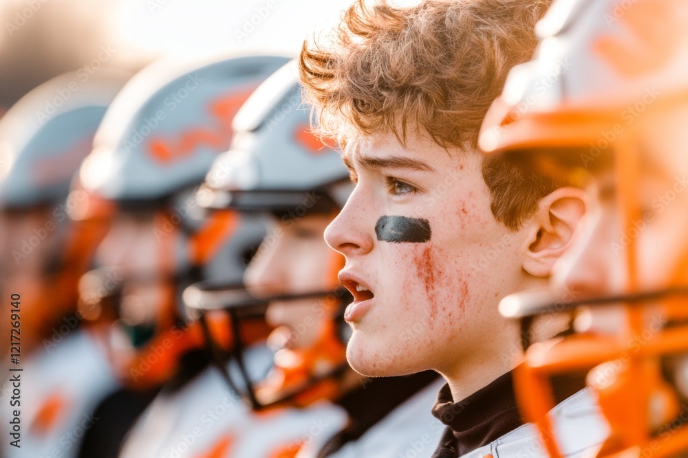Poster a close-up of a player angry expression during a heated argument in a sports match, their face inten