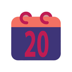 new calendar date 20 vector illustration.