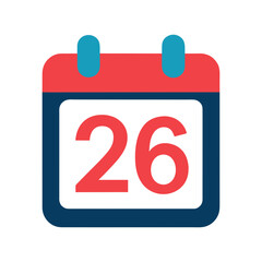 New calendar date 26 vector illustration.