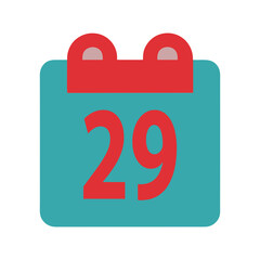red calendar icon date 29 vector illustration.