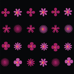 Pink color flower set