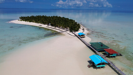 Aerial view of Onuk island, in Balabac, Philippines. High quality photo