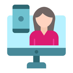 Digital Native Female Icon Style