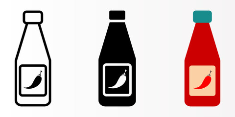 Sauce icon set. Chili sauce sign. for mobile concept and web design. vector illustration on white background
