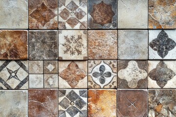 Wall of ceramic tiles