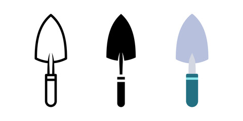 Trowel icon set. hand trowel sign. for mobile concept and web design. vector illustration on white background