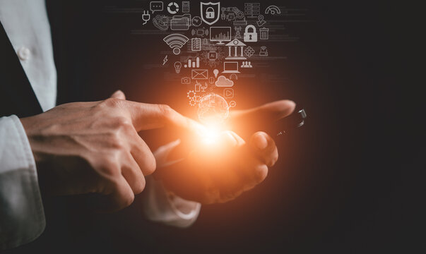 searching icon by person by mobile phone for business information and communication with customer and project team and searching to access to data analysis and search job send resume for another job