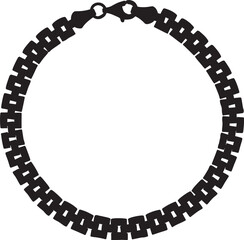 black and white frame made of chain isolated